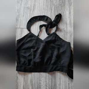 Express Black Wrap Crop Top